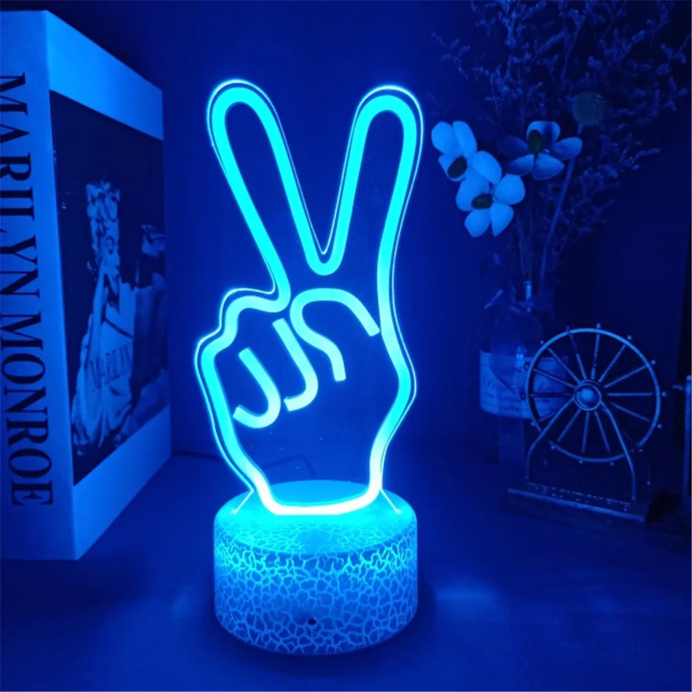 Lampe Néon 3D LED "Good Vibes" - Veilleuse Déco Salon & Fête