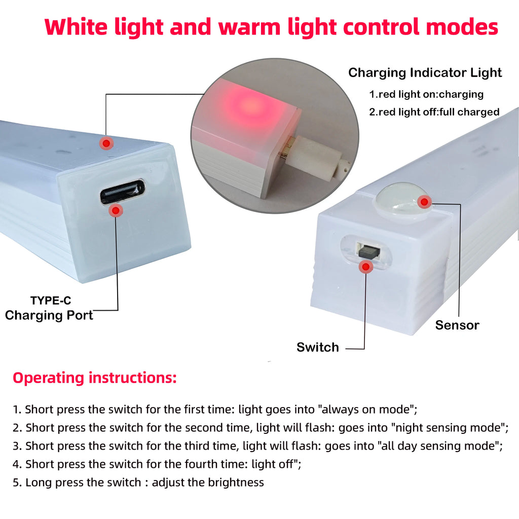 Ruban LED Rechargeable à Détecteur de Mouvement - Éclairage Placard & Escalier