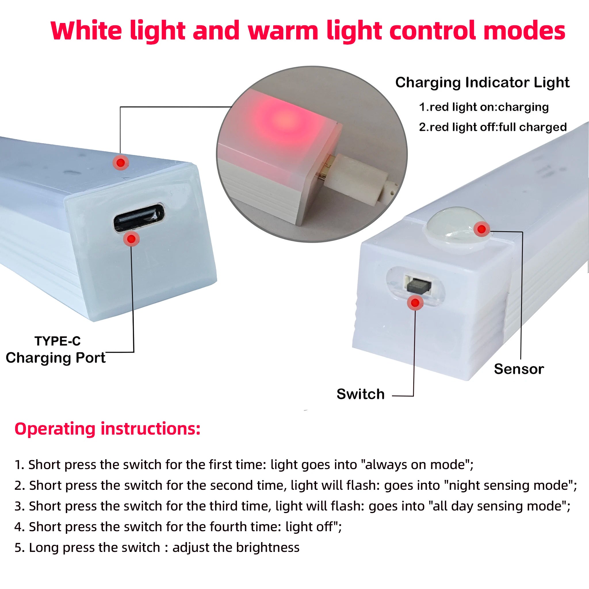 Ruban LED Rechargeable à Détecteur de Mouvement - Éclairage Placard & Escalier