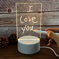Lampe LED Transparente Effaçable - Tableau Mémo Lumineux USB