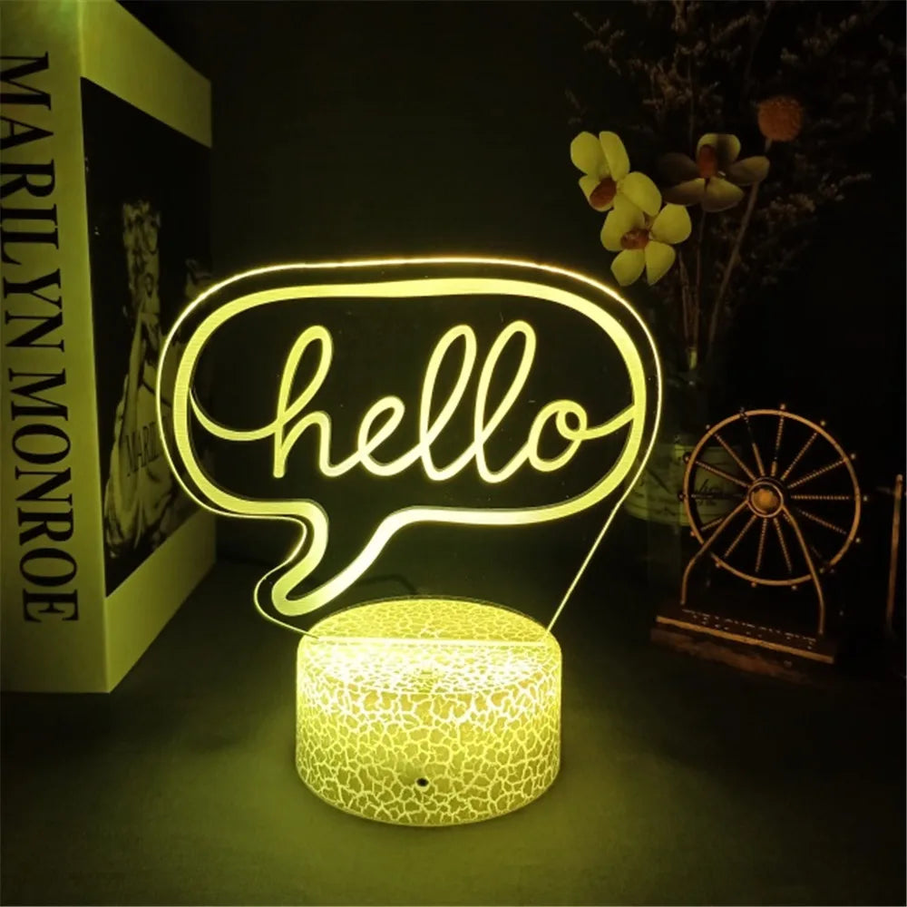 Lampe Néon 3D LED "Good Vibes" - Veilleuse Déco Salon & Fête