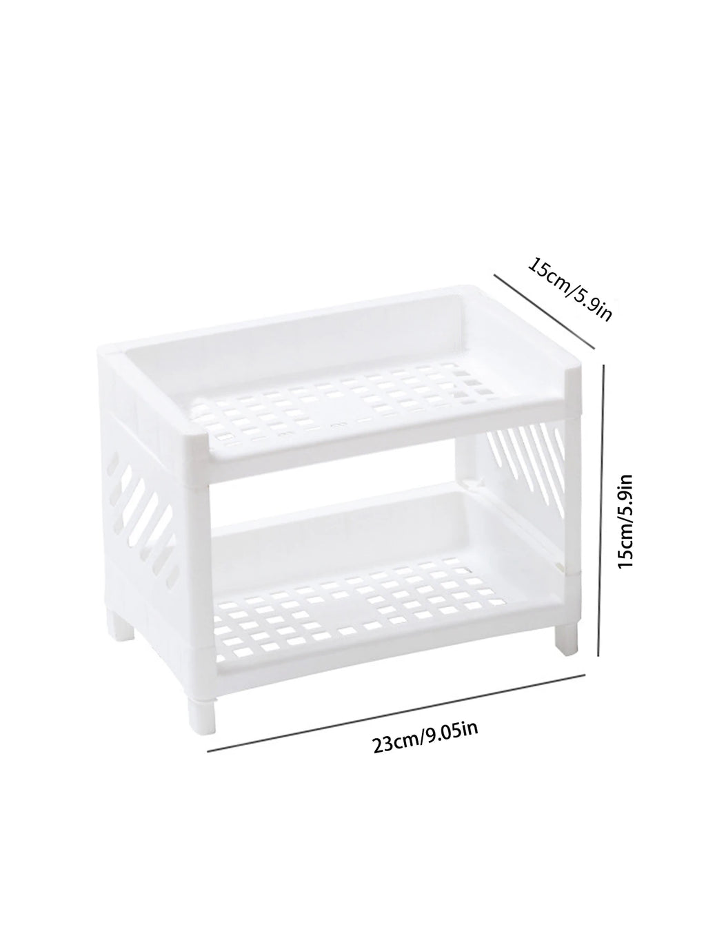 Rangement de Bureau 2 Niveaux - Organisateur Blanc Multi-Usage