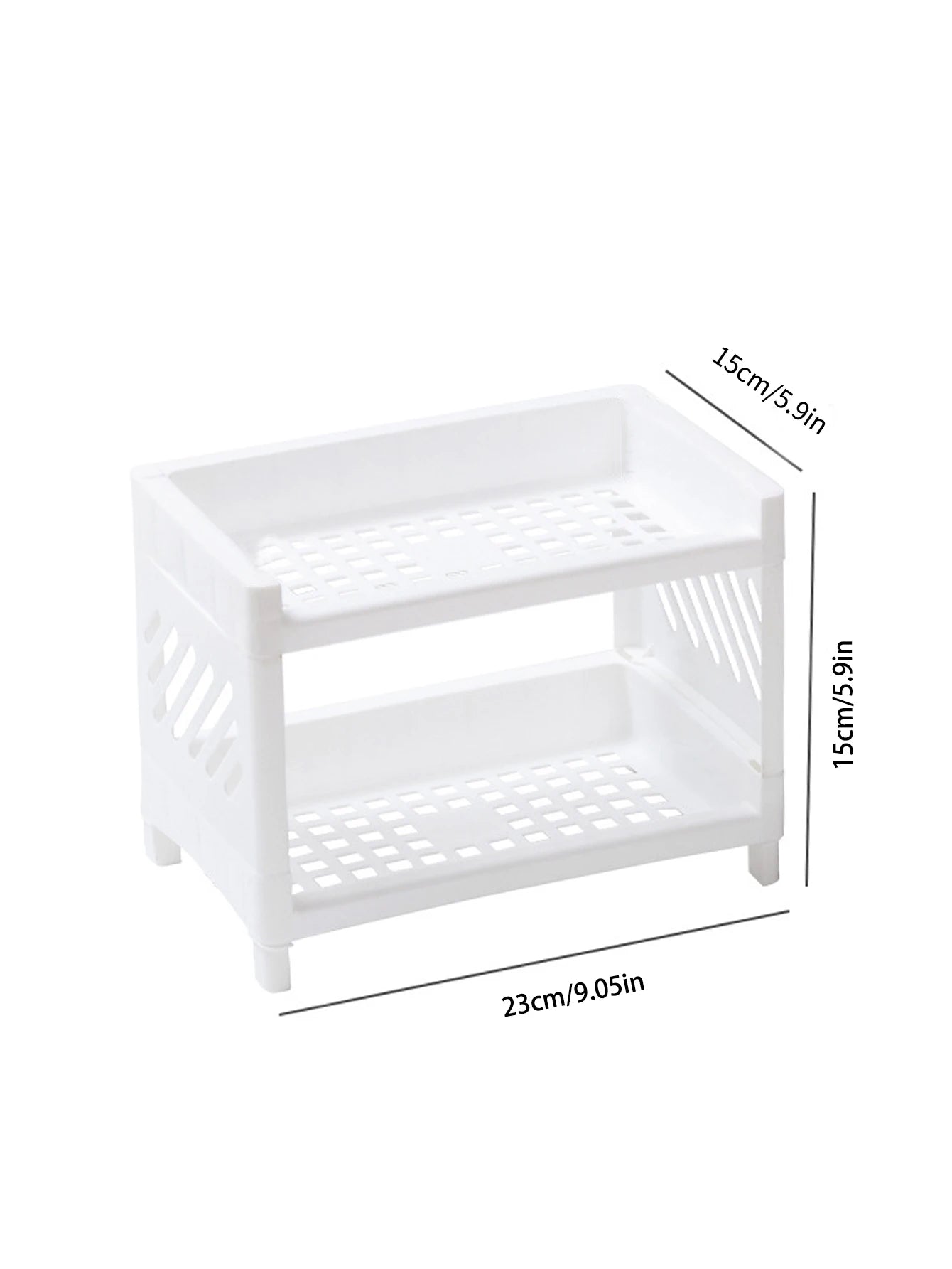 Rangement de Bureau 2 Niveaux - Organisateur Blanc Multi-Usage