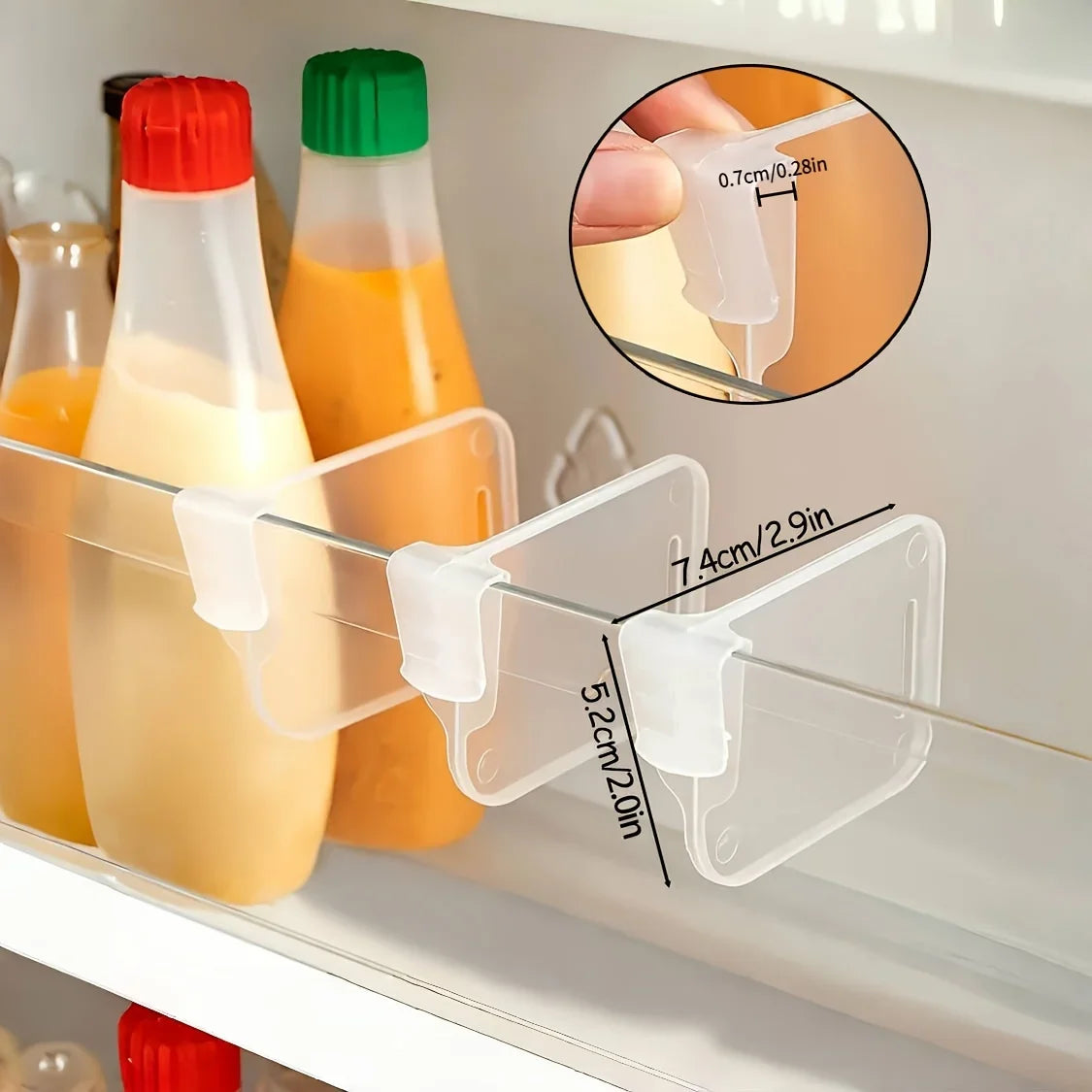 Séparateurs de Réfrigérateur Transparents - Diviseurs Ajustables pour Frigo & Placards