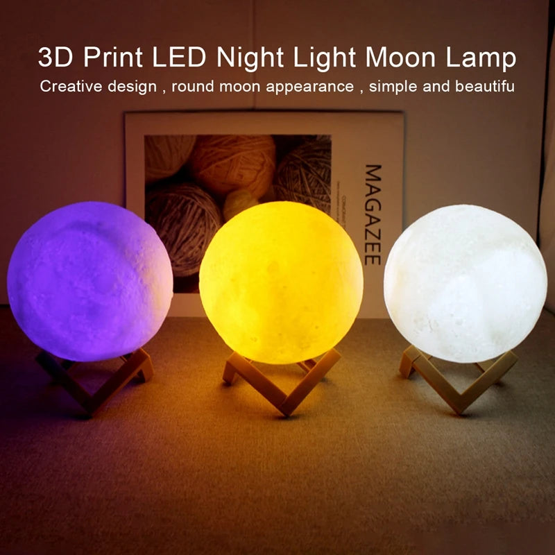 Veilleuse Lune Galaxie LED - Lampe Décorative Chambre Enfant