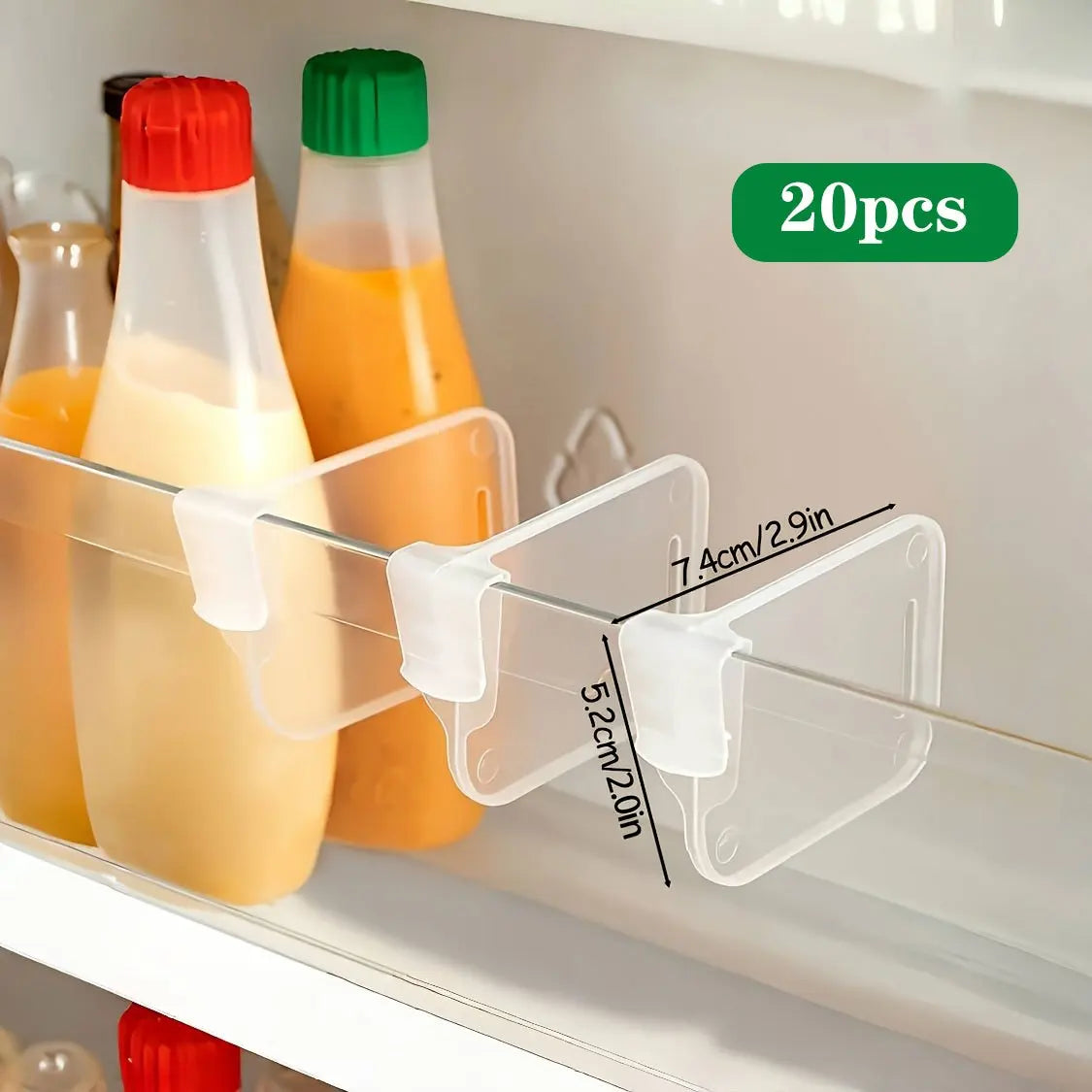 Séparateurs de Réfrigérateur Transparents - Diviseurs Ajustables pour Frigo & Placards