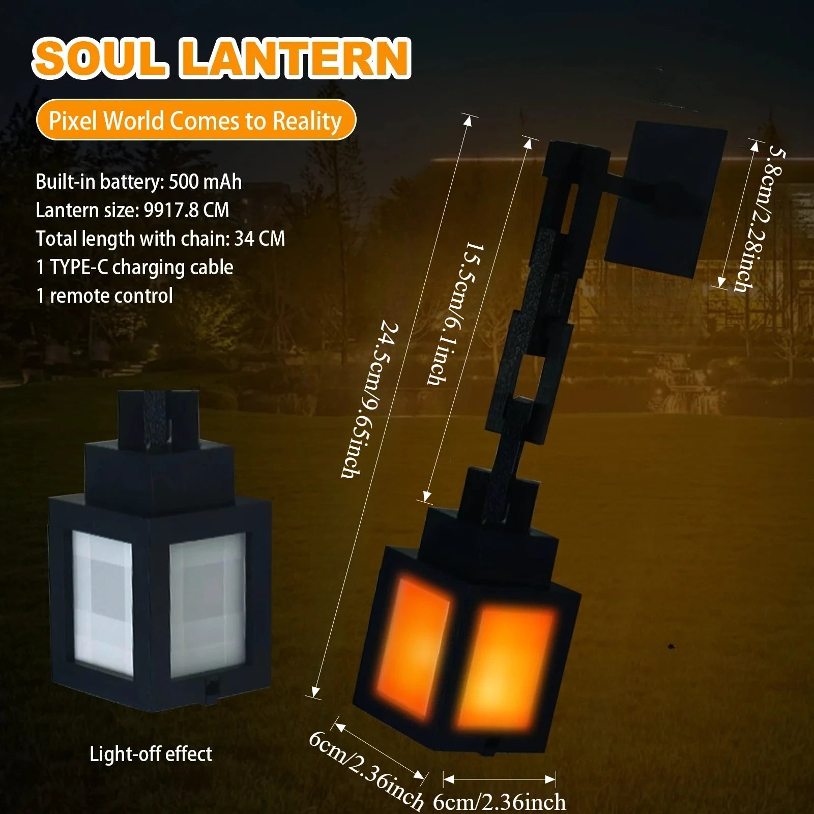 Lanterne Pixel LED Portable - Veilleuse d'Ambiance 16 Couleurs