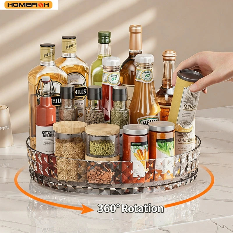 Rangement de Cuisine Rotatif 360° - Organisateur Épices & Condiments