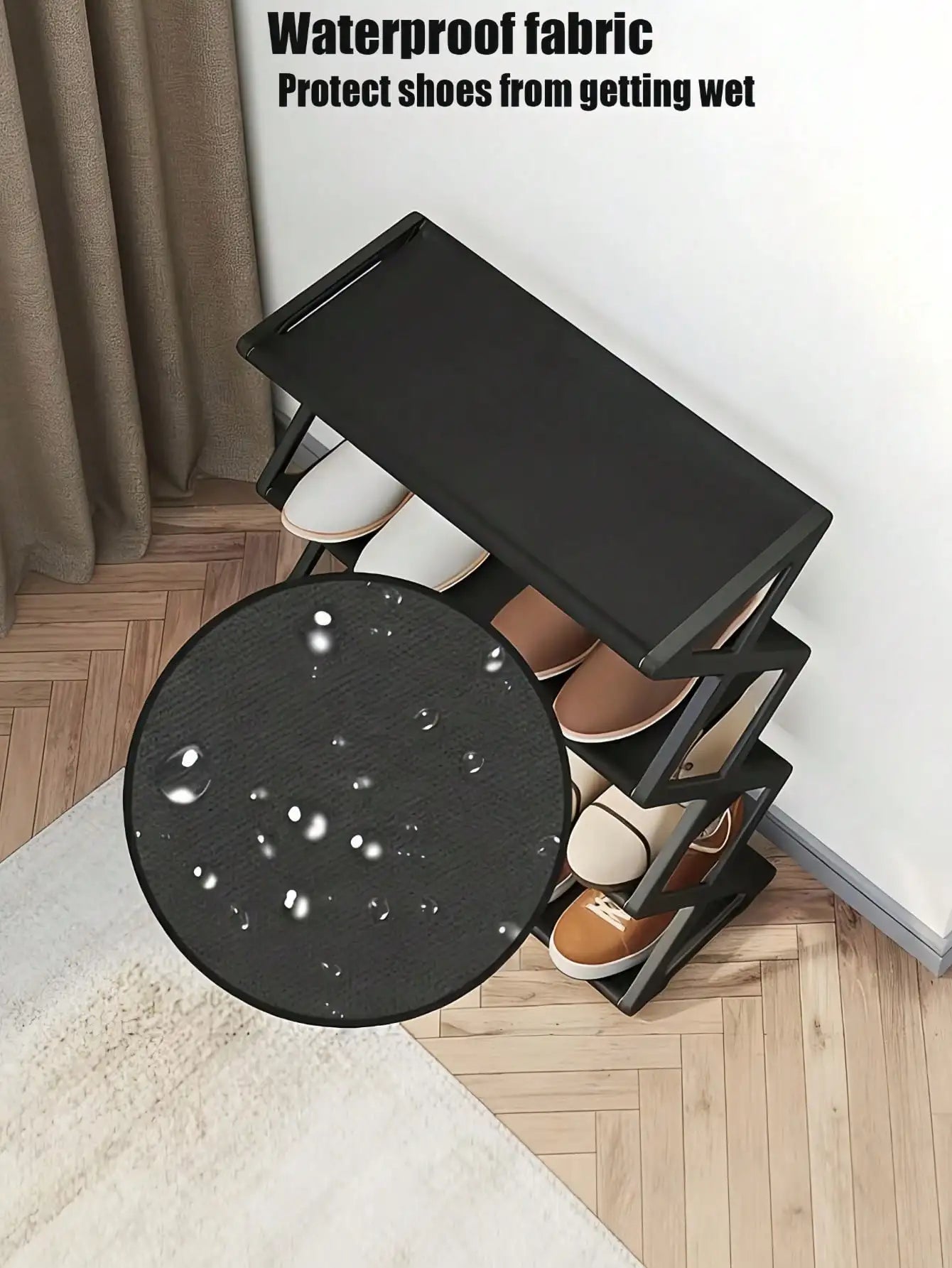 Range-Chaussures Pliable 4 Niveaux - Gain de Place Entrée