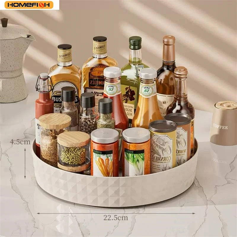 Rangement de Cuisine Rotatif 360° - Organisateur Épices & Condiments