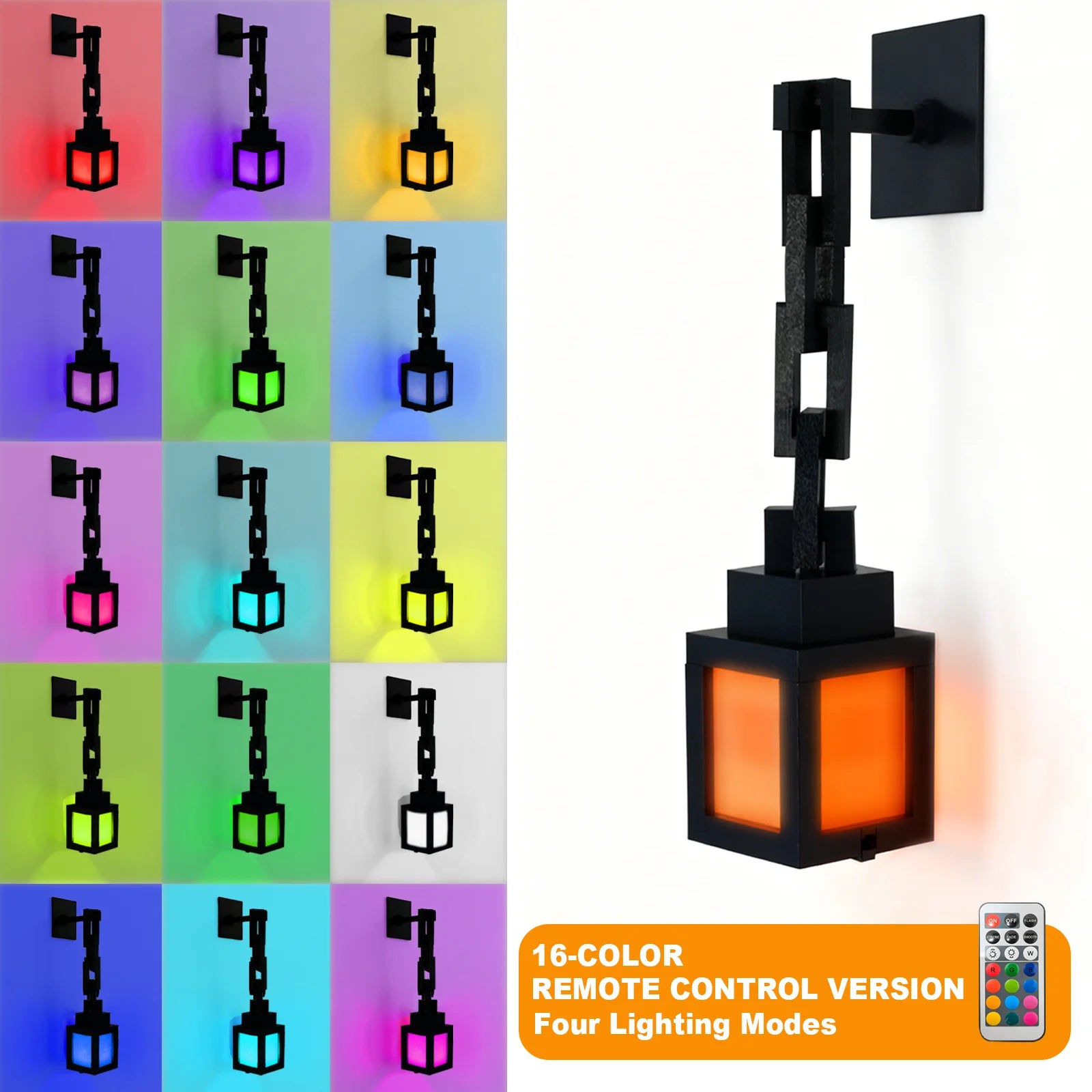 Lanterne Pixel LED Portable - Veilleuse d'Ambiance 16 Couleurs