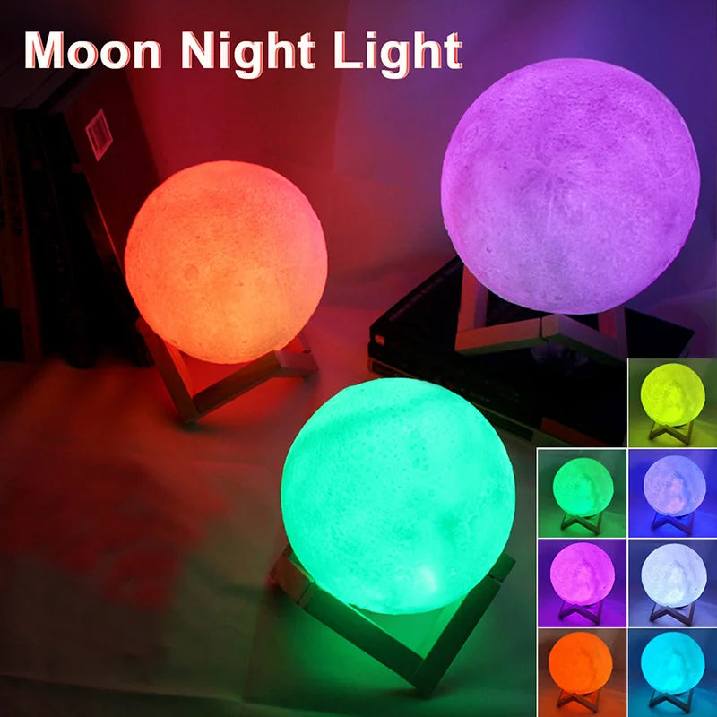 Veilleuse Lune Galaxie LED - Lampe Décorative Chambre Enfant