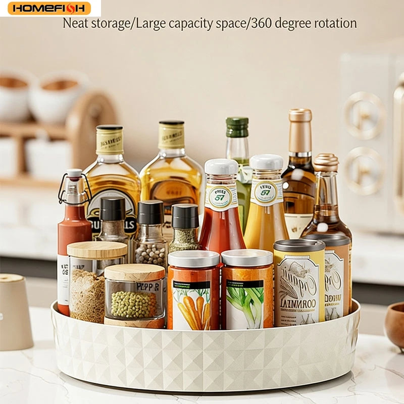 Rangement de Cuisine Rotatif 360° - Organisateur Épices & Condiments