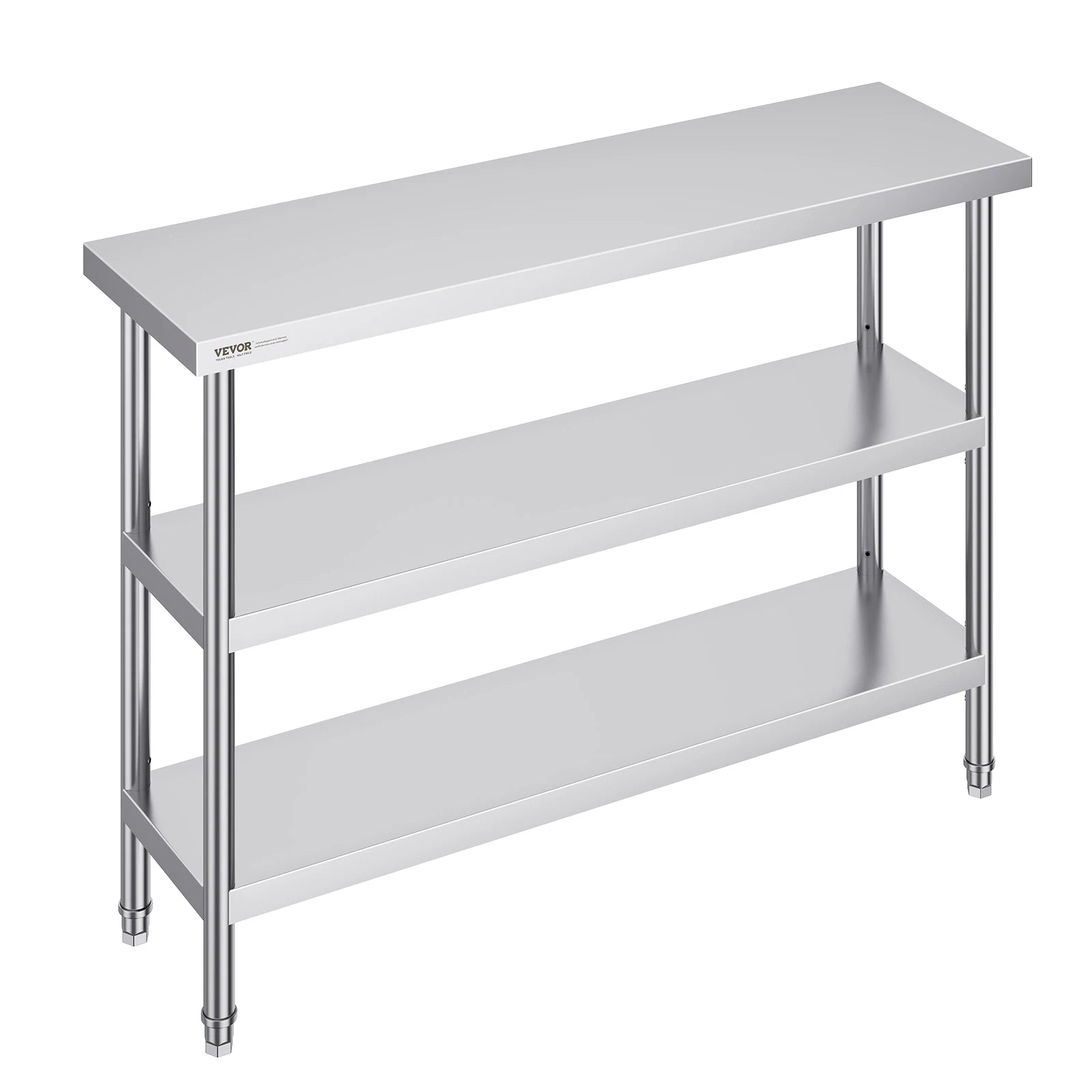 SucceBuy Stainless Steel Food Prep Table Commercial Kitchen Worktable w/Adjustable Undershelf Heavy Duty Prep Table Metal Table