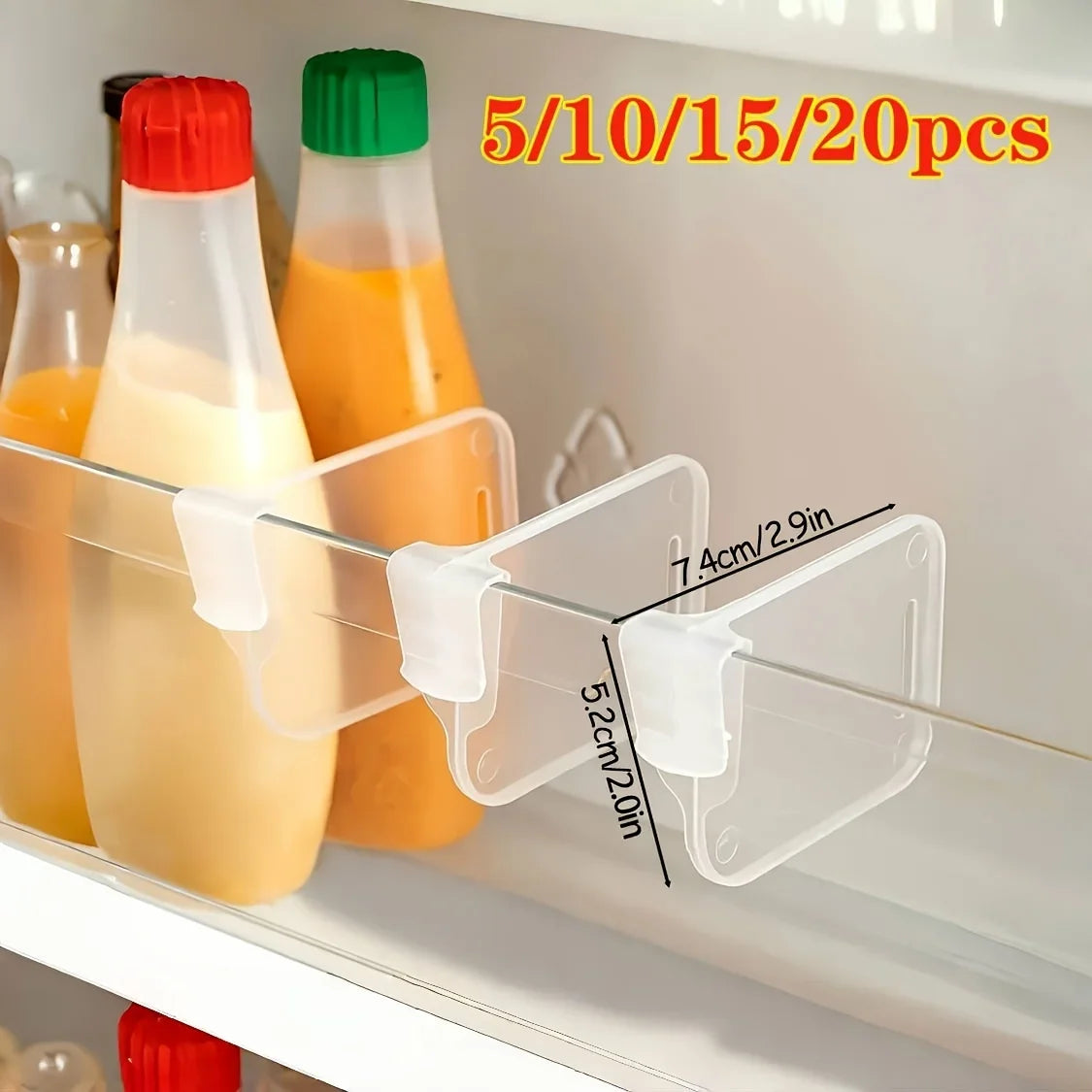 Séparateurs de Réfrigérateur Transparents - Diviseurs Ajustables pour Frigo & Placards