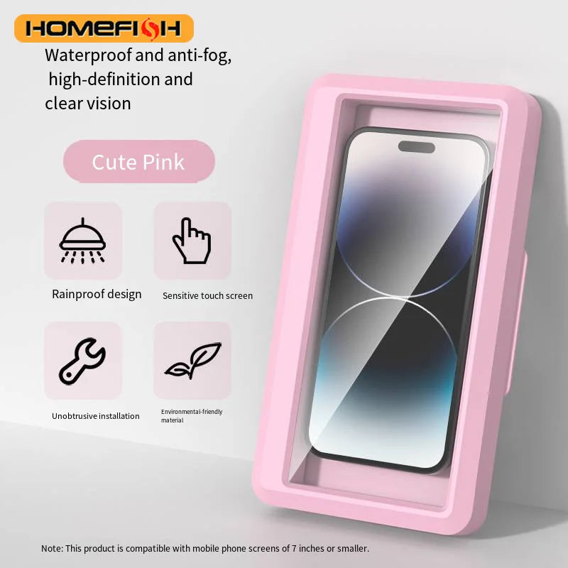 Fixed Universal Waterproof and Anti-fog Mobile Phone Case for Bathroom Shower Phone Holder Waterproof Can Touched Shower Phone